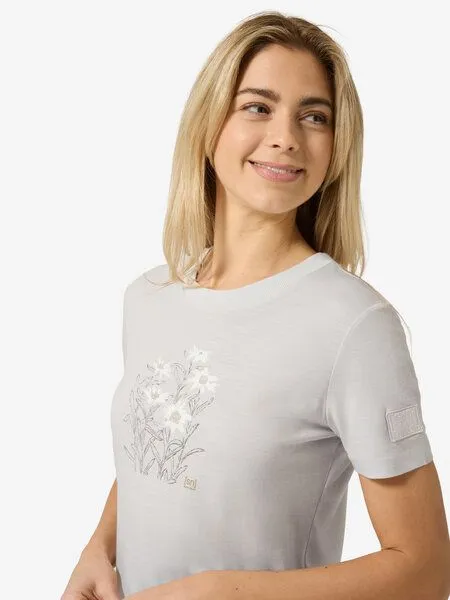 Super.Natural Super.Natural Merino T-Shirt W EDELWEISS BIO J TEE für Damen, White stone melange/various, – Produktbild 1 von 4