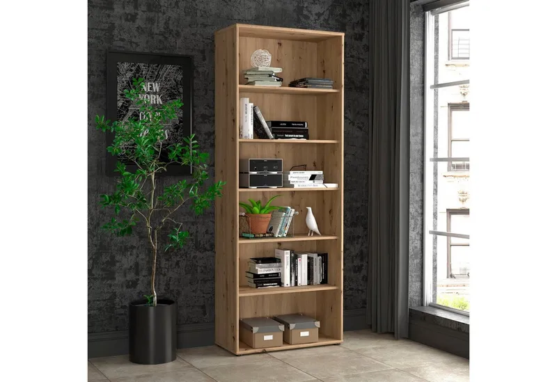FORTE Regal Tempra, Mehrzweckregal, Höhe 197,5 cm, 5 Ablageböden, Breite 73,7 cm, Beige, – Produktbild 1 von 8