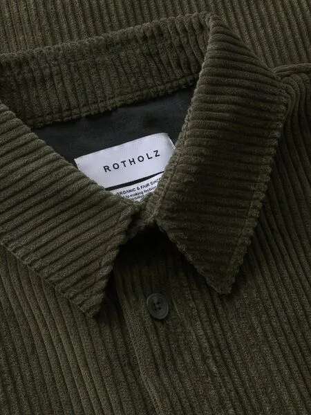 Rotholz Rotholz Kord Hemd - Casual Shirt - aus biologisch angebauter Baumwolle, Dark green, – Produktbild 2 von 3