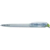 uma uma Kugelschreiber 'recycled PET-Pen' transparent mit buntem Clip, hellgrün – Produktbild 1 von 1