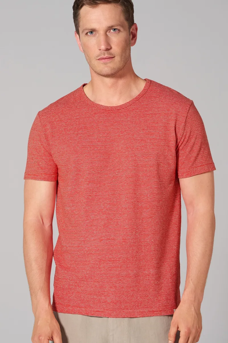 HempAge Hempage Herren vegan Hemd Gestreift Magna Rot/Natur, Rot, – Produktbild 2 von 2
