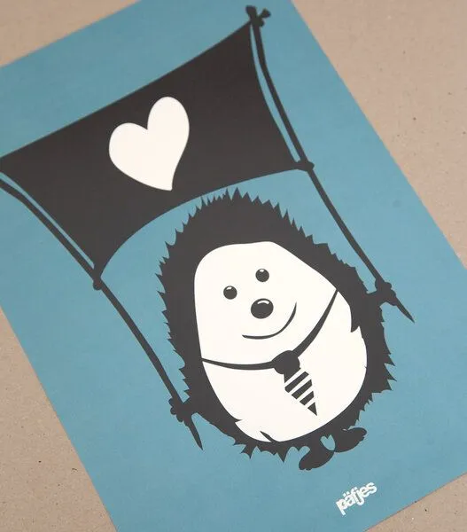 päfjes päfjes Ingo Igel mit Herz - Poster A4 – Produktbild 2 von 2