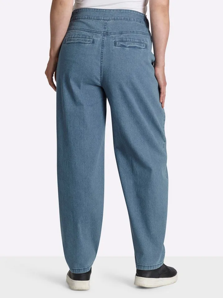 sheego sheego Bequeme Jeans Jeans erhöht, Blau, – Produktbild 2 von 5