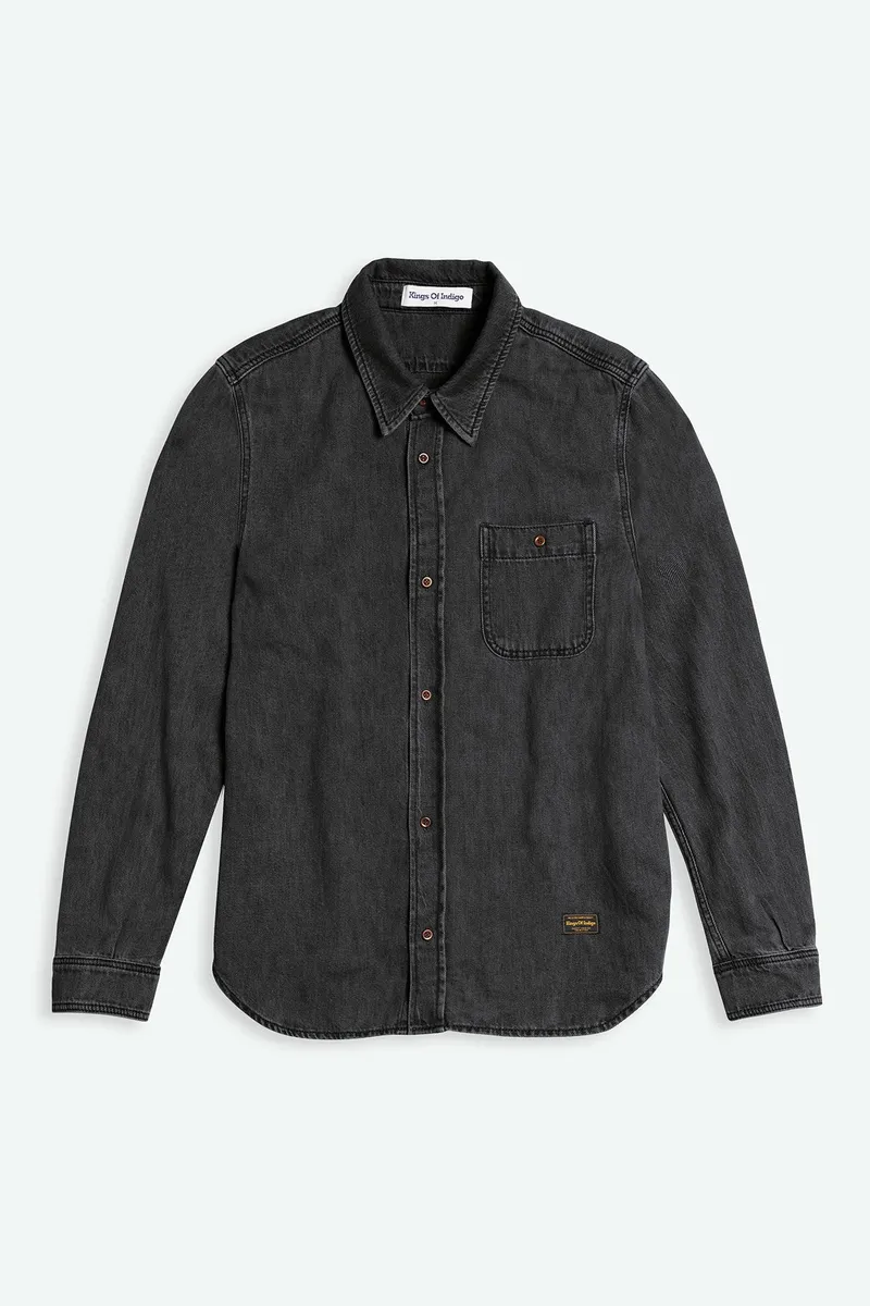 Kings Of Indigo Kings of Indigo Herren vegan Overshirt Juntoku Quercus Dunkelgrau, Grau, – Produktbild 3 von 3