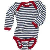Engel natur Engel Natur Baby Body mit Schlupfausschnitt Langarm Bio-Merinowolle blau-geringelt Gr.50/56 – Produktbild 1 von 1