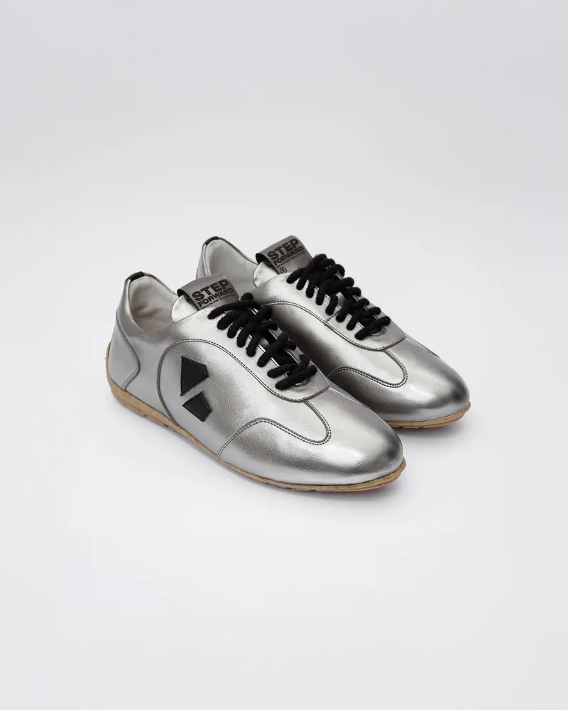 BOHEMA BOHEMA Damen vegan Sneaker Racer Metallic Grau, Schwarz, – Produktbild 1 von 2