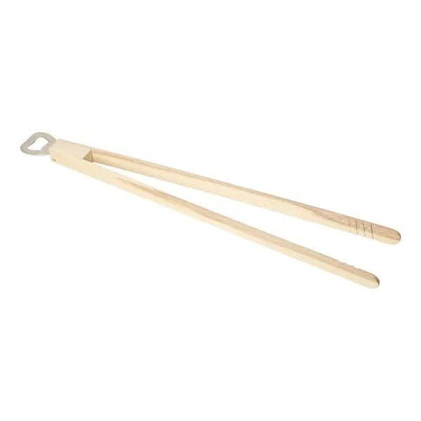 elasto elasto Grillzange aus Holz mit Flaschenöffner, Natur, – Produktbild 1 von 5