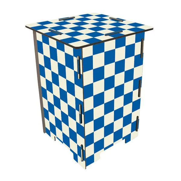 WERKHAUS WERKHAUS Photohocker - Schachbrettmuster blau – Produktbild 1 von 4