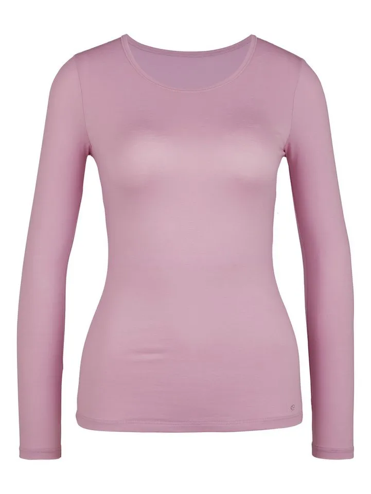 CALIDA CALIDA Langarmshirt Natural Comfort elastisch, weich, langärmelig, Rundhals-Ausschnitt, atmungsaktiv, Lila, – Produktbild 2 von 5