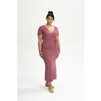 MELA MELA Damen vegan Kleid V-Ausschnitt Shreoshi Marmalade Melange, Rosa, – Produktbild 1 von 1