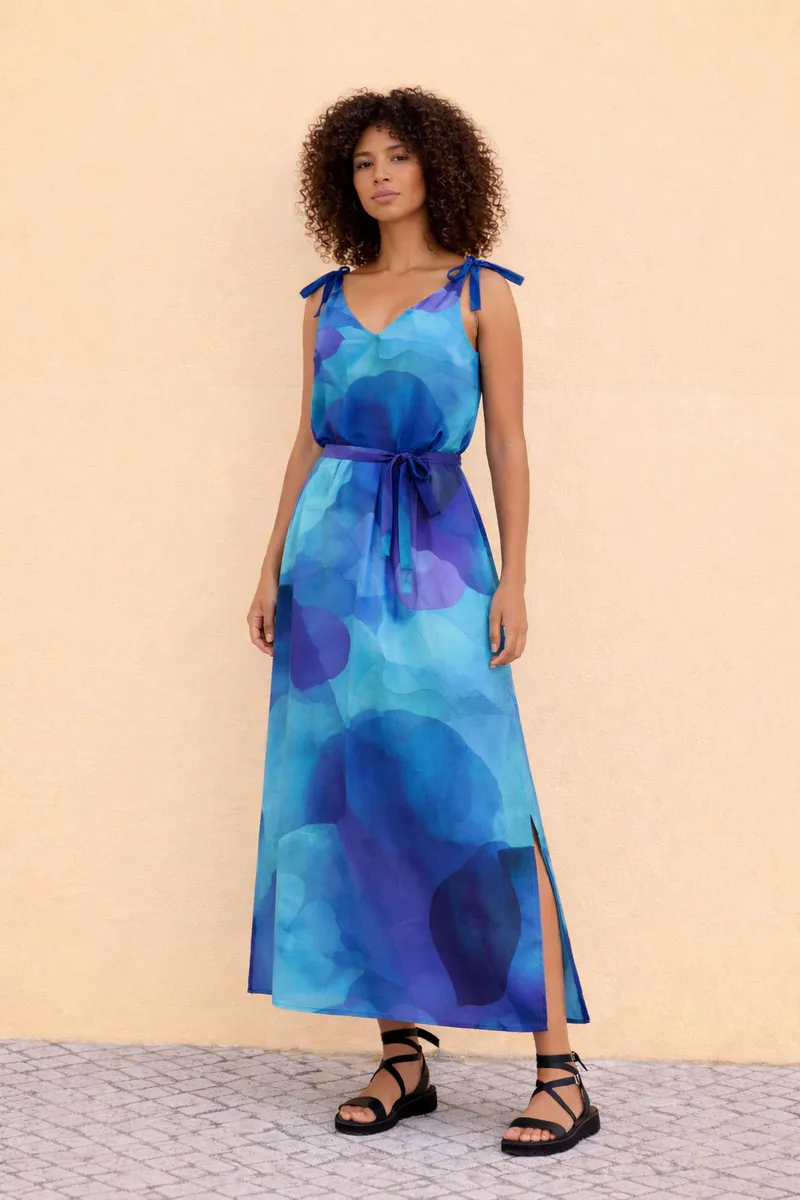 WiDDA WiDDA Damen vegan Kleid Bowie Dark Clouds Blau, Blau, – Produktbild 1 von 2