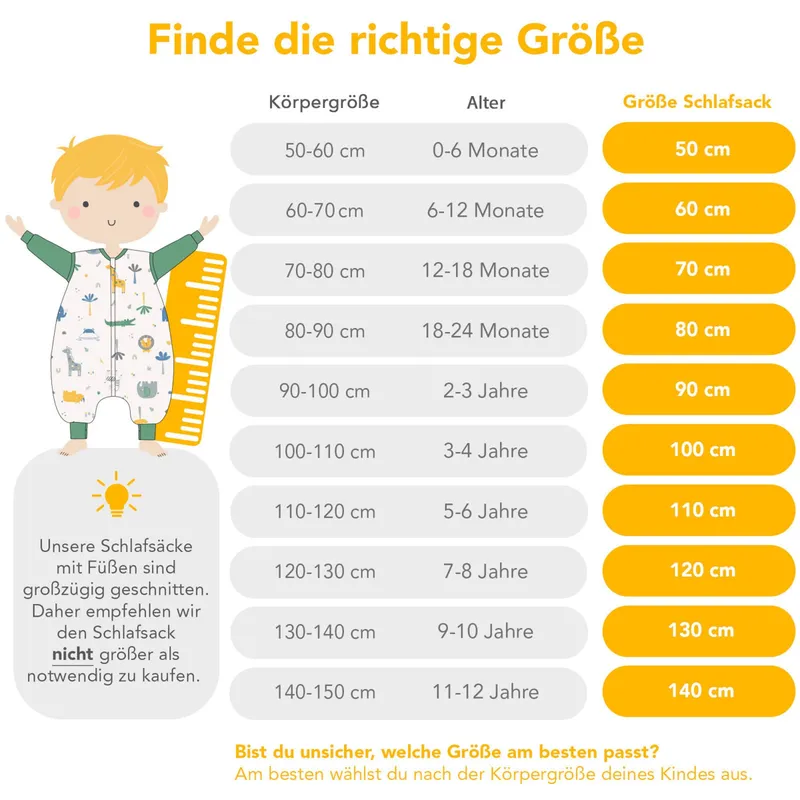 schlummersack schlummersack Schlafsack mit Füßen 0.5 Tog, Gruen, – Produktbild 3 von 5