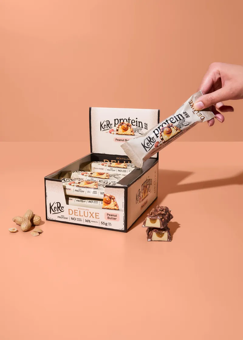 KoRo Protein Bar Deluxe Peanut Butter | 12 x 55 g – Produktbild 3 von 5