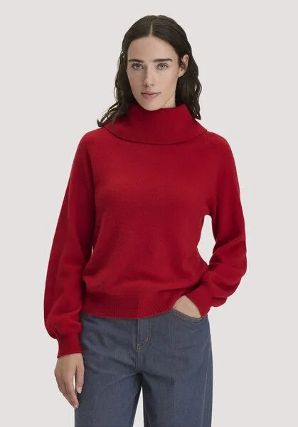 hessnatur hessnatur Strick-Pullover Relaxed aus Cashmere mit Recyclinganteil, Winterrot, – Produktbild 1 von 4