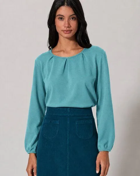 HempAge HempAge Damen Jerseybluse aus Hanf/Biobaumwolle, Shelf (grün), – Produktbild 1 von 4