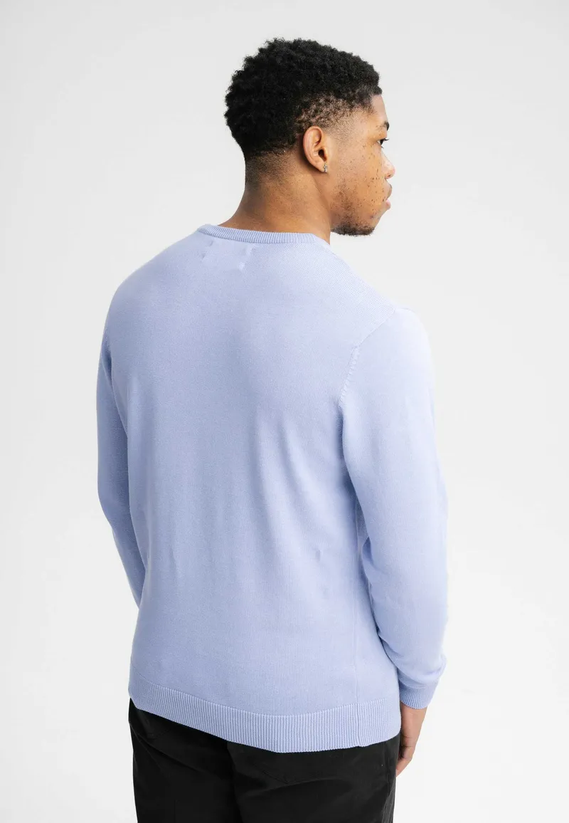 MELA MELA Herren vegan Feinstrickpullover Himal Forget-Me-Not Hellblau, Hellblau, – Produktbild 1 von 2