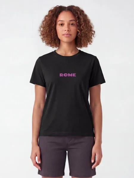watapparel watapparel T-Shirt Frauen Rome Flora, Black, – Produktbild 3 von 3