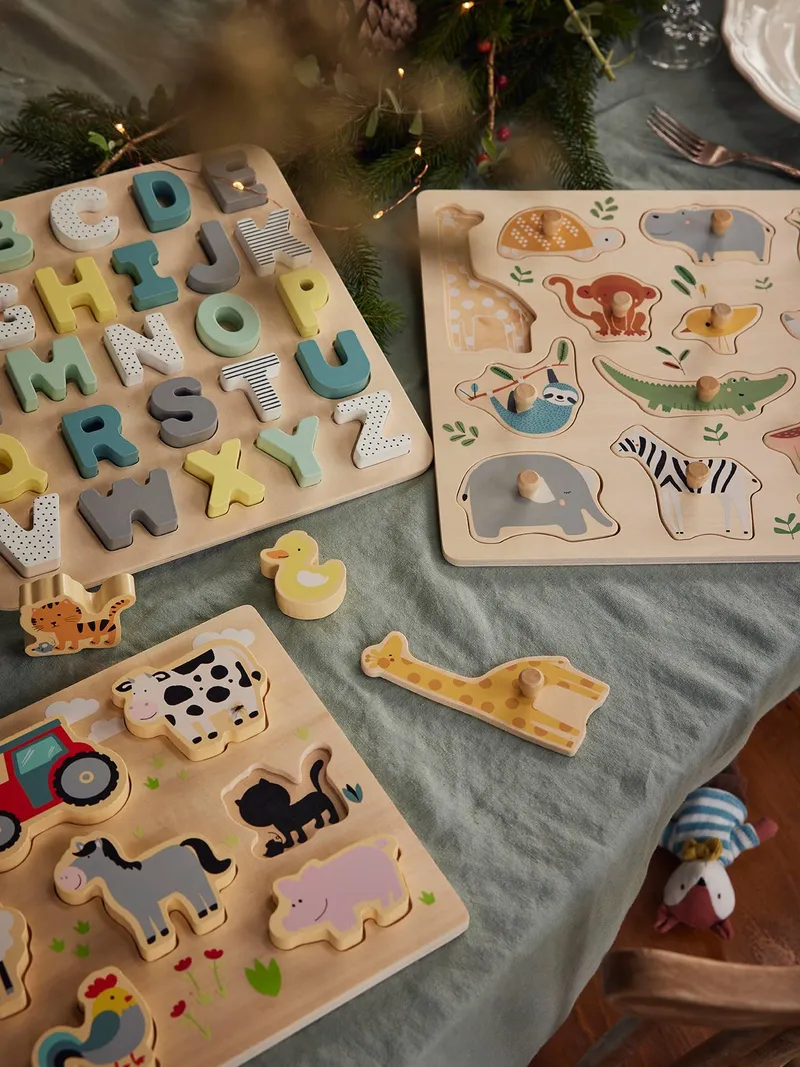 Vertbaudet Baby Steckpuzzle DSCHUNGEL, Mehrfarbig, – Produktbild 3 von 4