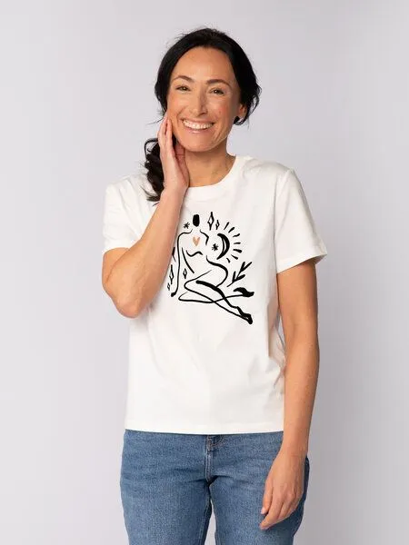 watapparel watapparel T-Shirt Frauen Self love, Off white, – Produktbild 1 von 4
