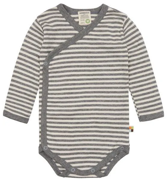 loud + proud loud + proud Babys & Kinder Wickelbody langarm, GOTS-zertifiziert, Grey (grau), – Produktbild 2 von 2