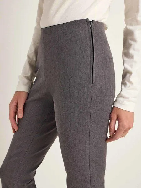 LANIUS LANIUS Hose mit ausgestelltem Bein aus Bio-Baumwolle und Comfort Stretch, Dark grey melange, – Produktbild 3 von 4