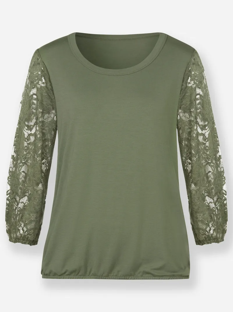 Witt Spitzenshirt, Khaki, – Produktbild 2 von 2