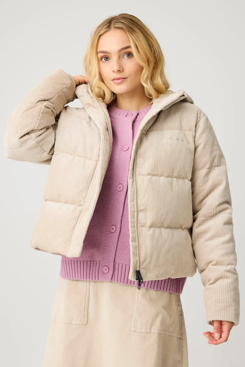 KnowledgeCotton Apparel KnowledgeCotton Apparel Damen vegan Pufferjacke Corduroy Hellgrau, Grau, – Produktbild 2 von 2