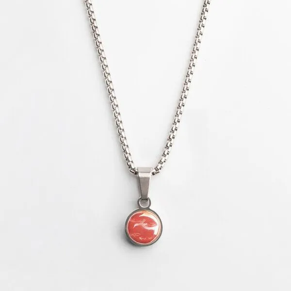 ALEXASCHA ALEXASCHA Kurze Kette mit Anhänger | Mix & Match | Silber, Kirschrot, – Produktbild 1 von 4