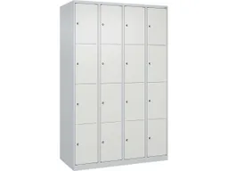 C+P C+P Schließfachschrank Classic PLUS, 16 Fächer, 1850x1200x500mm, Lichtgrau/Verkehrsweiß – Produktbild 1 von 1