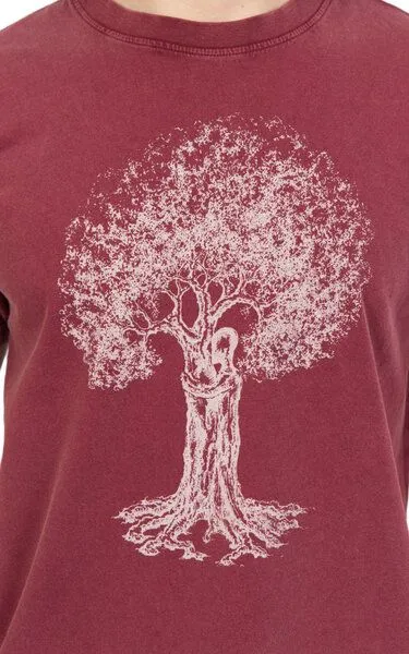 Life-Tree Life-Tree Organic Fairwear Shirt Men Stone Washed Treehugger, Rot, – Produktbild 4 von 4
