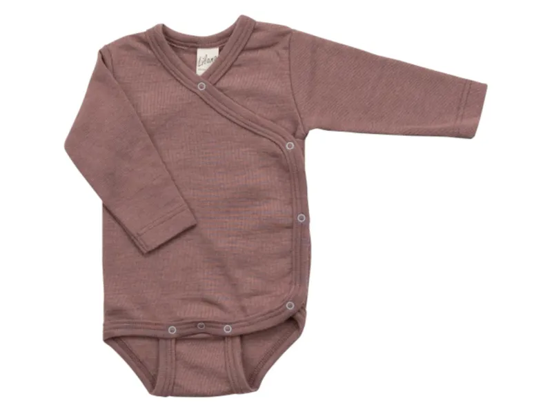 Lilano Lilano Baby Wickelbody Langarm Wolle Seide beere mauve Gr.56, Rosa, – Produktbild 1 von 1