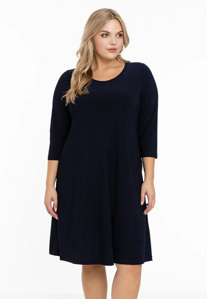 YOEK A-Linien-Kleid Damen Kleid Große Größen Bio-Baumwolle, Blau, – Produktbild 1 von 3