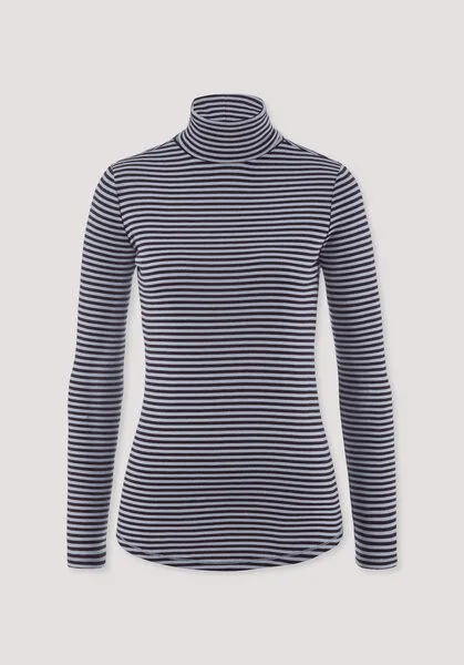 hessnatur hessnatur Streifen Softrib Longsleeve Fitted aus Bio-Baumwolle und Modal, Himmelblau, – Produktbild 4 von 4