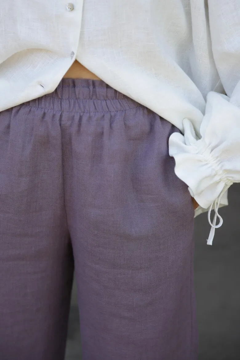 Amber Linen Amber Linen Damen vegan Hose Positano Lavendel Lila, Lila, – Produktbild 2 von 2