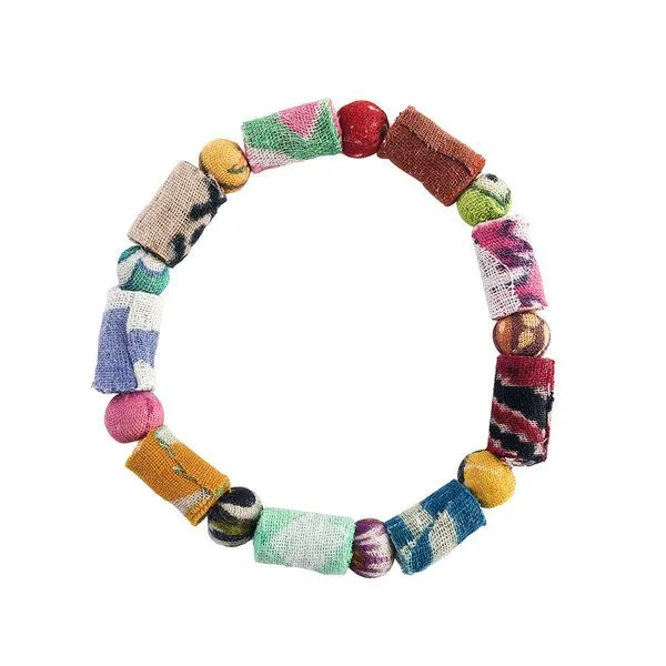 Worldfinds Worldfinds Kantha Armband Dot Dash, Bunt, – Produktbild 2 von 2