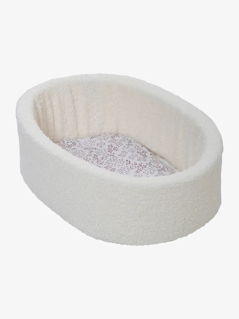 Vertbaudet Puppenwiege MINI COCOON, Weiß geblümt/mini flora, – Produktbild 4 von 4