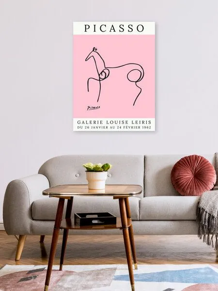 Photocircle Photocircle Poster / Leinwandbild - Picasso Pferd – rosa – Produktbild 2 von 4