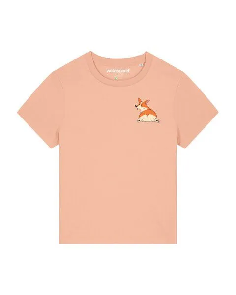 watapparel watapparel T-Shirt Frauen Corgi, Fraiche peche, – Produktbild 1 von 3