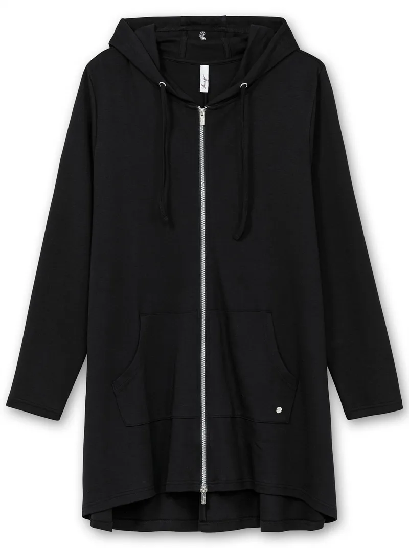 sheego Shirtjacke, Schwarz, – Produktbild 1 von 2