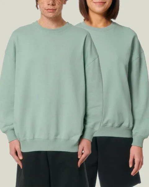 YTWOO YTWOO Oversized Sweatshirt aus reiner Bio-Baumwolle, Dry Handfeel, Hellgrün, – Produktbild 1 von 4