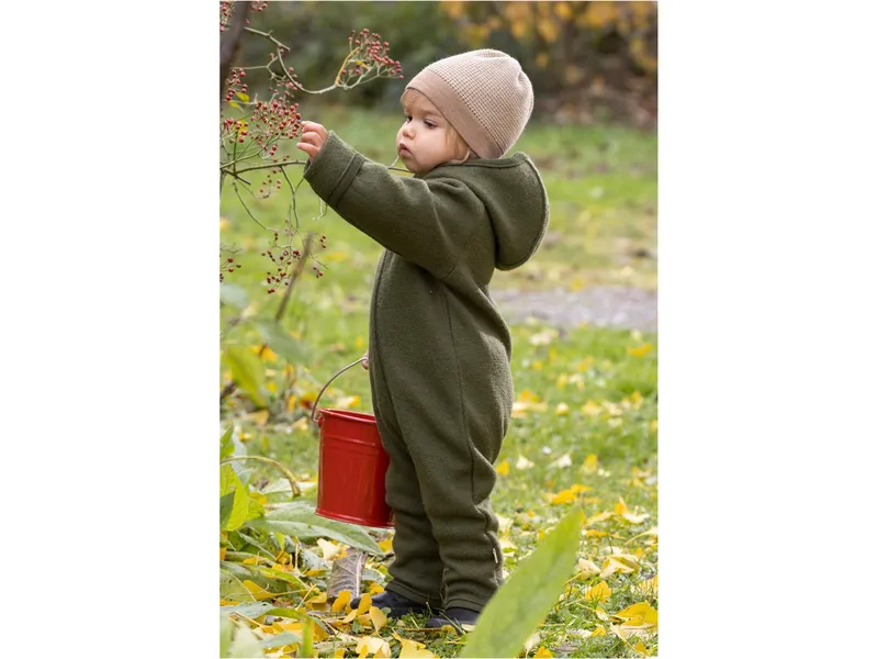 Disana Disana Baby Walk-Overall mit Zipper Bio-Merinowolle oliv Gr.62/68, Grün, – Produktbild 2 von 2