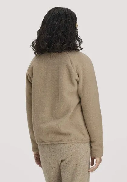 hessnatur hessnatur Wollfleece Troyer Patch Relaxed aus reiner Bio-Merinowolle, Sand, – Produktbild 2 von 4