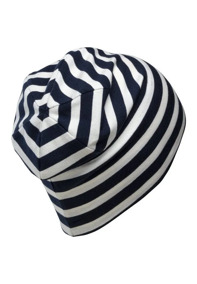 Sterntaler Sterntaler Beanie OCS Beanie (1-St) Kindermütze aus Singlejersey mit breitem Ringel, Blau, – Produktbild 4 von 5