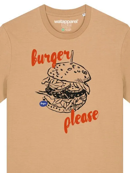 watapparel watapparel T-Shirt Unisex Burger please, Latte, – Produktbild 3 von 4