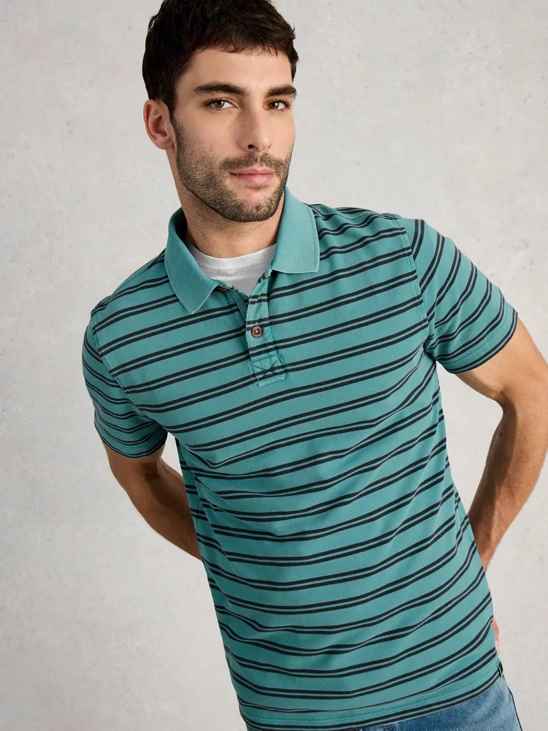 White Stuff Polohemd Utility - XL/R, Blau multi, – Produktbild 1 von 4