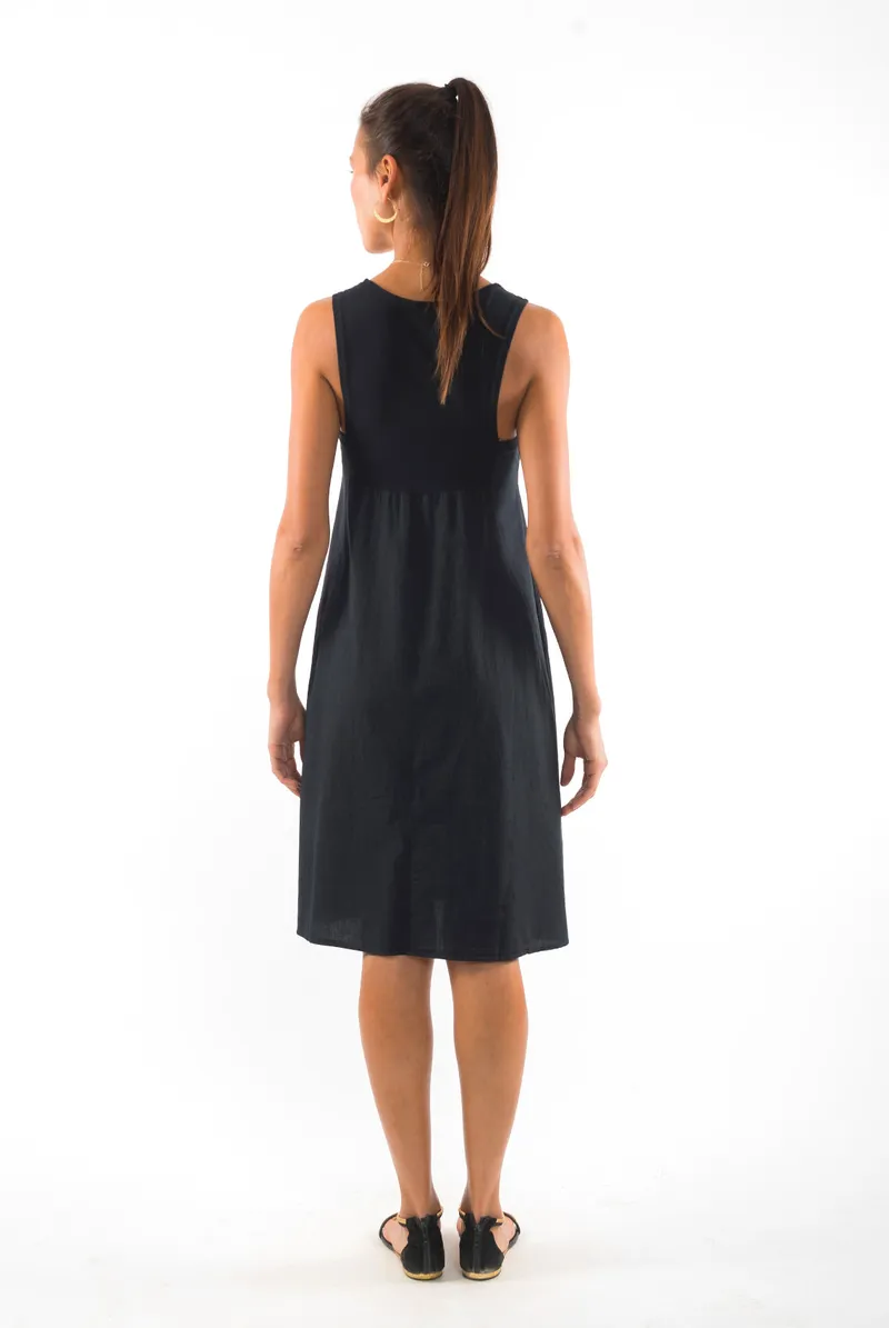 RAVENS VIEW IBIZA RAVENS VIEW IBIZA Damen vegan Kleid Anouk Schwarz, Schwarz, – Produktbild 1 von 2