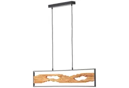 Brilliant Brilliant LED Pendelleuchte Chaumont, LED fest integriert, Warmweiß, Breite 100 cm, 2300 lm, kürzbar, Aluminium/Metall/Holz, schwarz/holz – Produktbild 1 von 1