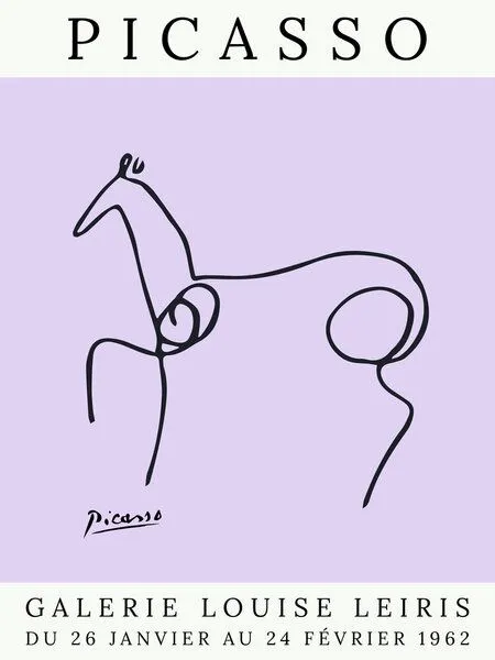 Photocircle Photocircle Poster / Leinwandbild - Picasso Pferd – lila – Produktbild 1 von 4