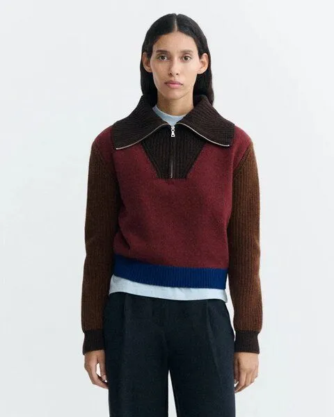 thinking mu thinking mu Damen Pullover - Tanit Knitted Sweater - aus Wolle, Brown, – Produktbild 1 von 4