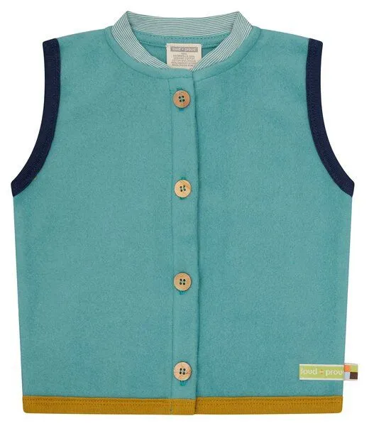 loud + proud loud + proud Babys & Kinder Weste aus Baumwoll-Fleece, GOTS-zertifiziert, Oregano(grün), – Produktbild 1 von 6